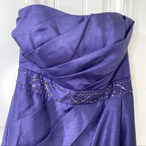 David's Bridal Lapis Strapless Maxi Gown Dress 2 - Picture 3 of 8